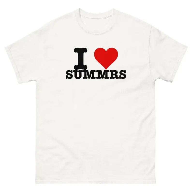 I Love SUMMRS Funny T-Shirt I Heart summrs Graphic T Shirt, Gift For Him, Gift For Her, Menswear Cotton Classic Casual...