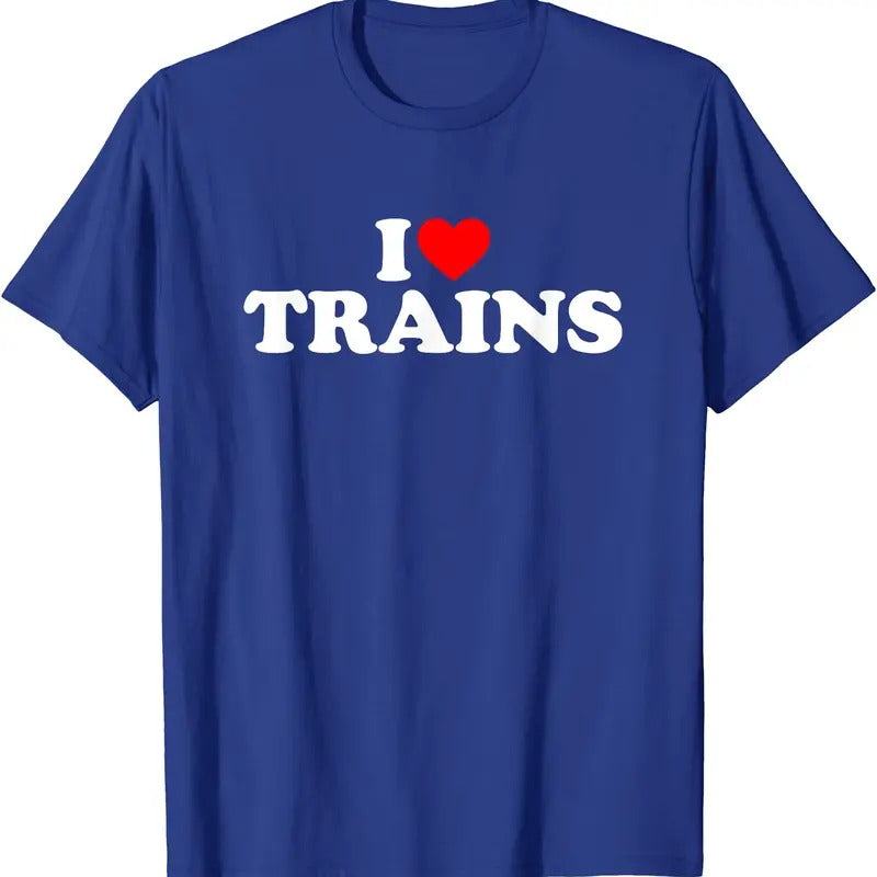 I Love Trains T-Shirt | Unisex Cotton Tee, Size S-5XL Hoodie, Sweatshirt | HypeDripTees.com
