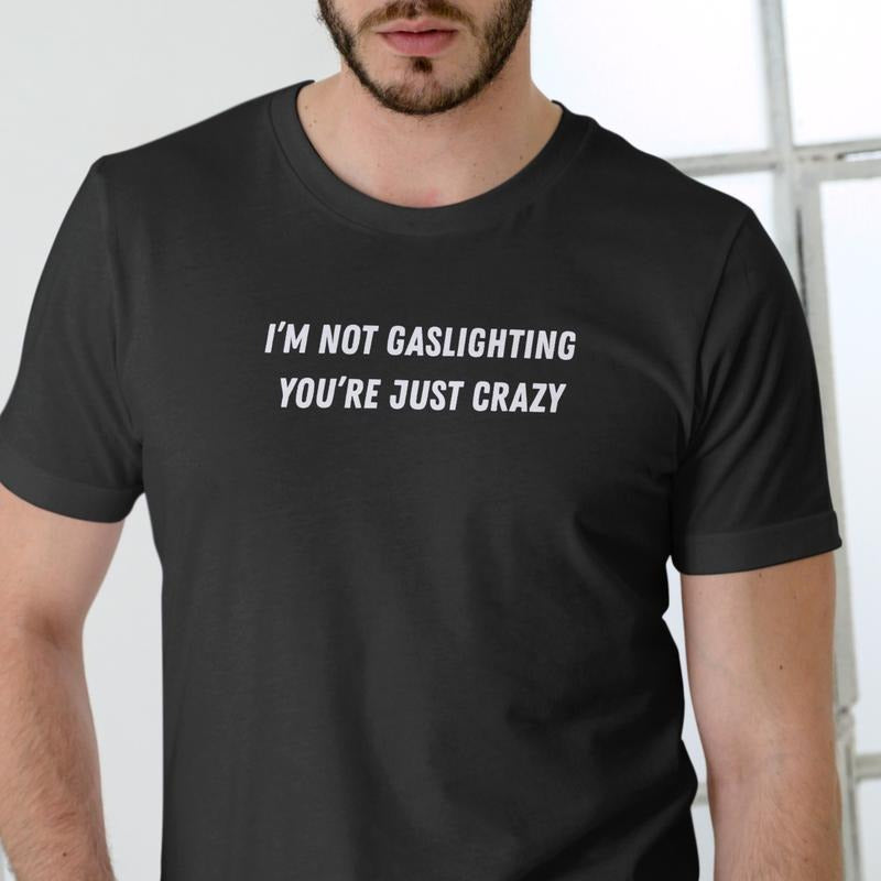 I'M NOT GASLIGHTING YOU'RE JUST CRAZY T Shirt, Unisex Cotton, Funny T Hoodie, Sweatshirt | HypeDripTees.com