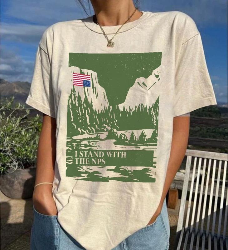 I Stand With The NPS T-Shirt, National Park Support Tee, Nature Conservation, Yosemite Upside Down Flag, Stand With Park...