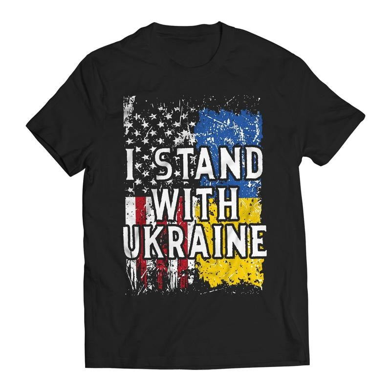I Stand With Ukraine US Flag V. Zelenskyy Ukrainians Support T-Shirt Casual Comfort Hoodie, Sweatshirt | HypeDripTees.com