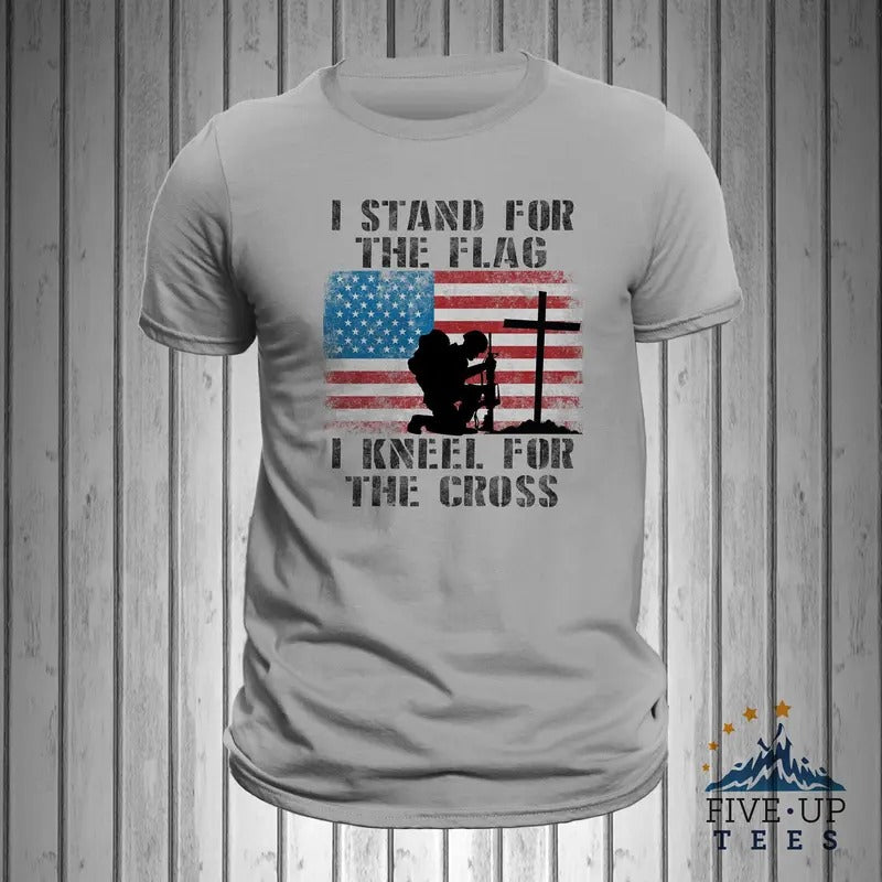 I Stand for the Flag I Kneel for the Cross T-shirt Hoodie, Sweatshirt | HypeDripTees.com