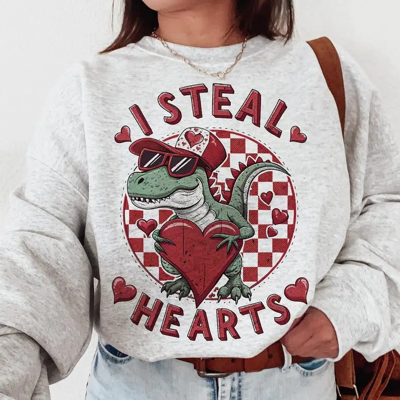 I Steal Hearts Sweatshirt, Valentines Day Sweatshirt_Sweatshirt Gift For Woman and Man Unisex Sweatshirt T-Shirts, Hoodie
