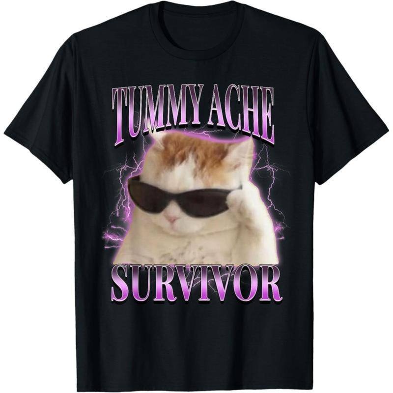 I Survived Today's Tummy Ache Silly Cat Meme T-Shirt Hoodie, Sweatshirt | HypeDripTees.com