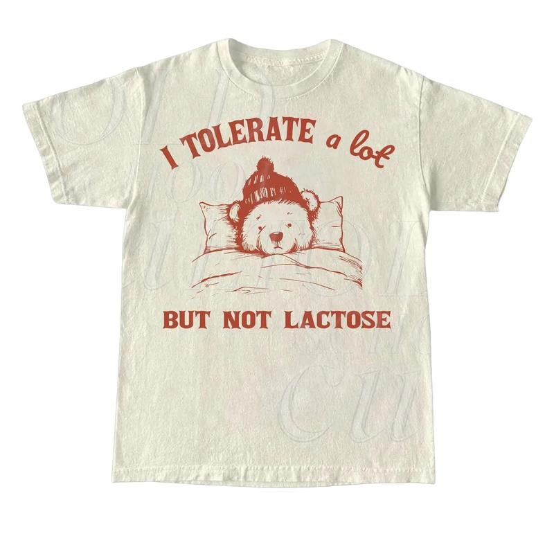 I Tolerate A Lot But Not Lactose Retro 90s Shirt, Vintage Lactose Intolerant T Shirt, Tummy Ache, Funny Saying Shirt,...