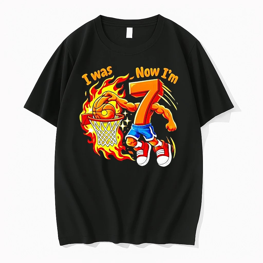 I Was I Was 6 Now Im 7 Basketball 67 Birthday Tshirts Sweater Hoodie, Sweatshirt | HypeDripTees.com