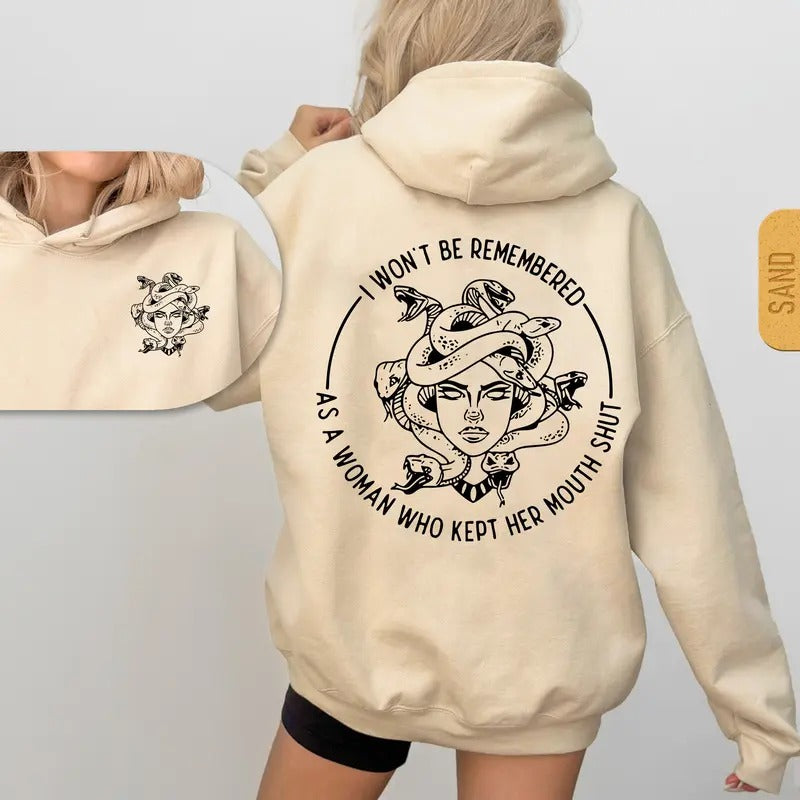 I Won't Be Remеmbered As A Woman Who Kеpt Her Mоuth Shut Hoodie, Women Powеr Shirts, Casual Top Womenswear Sweatshirt