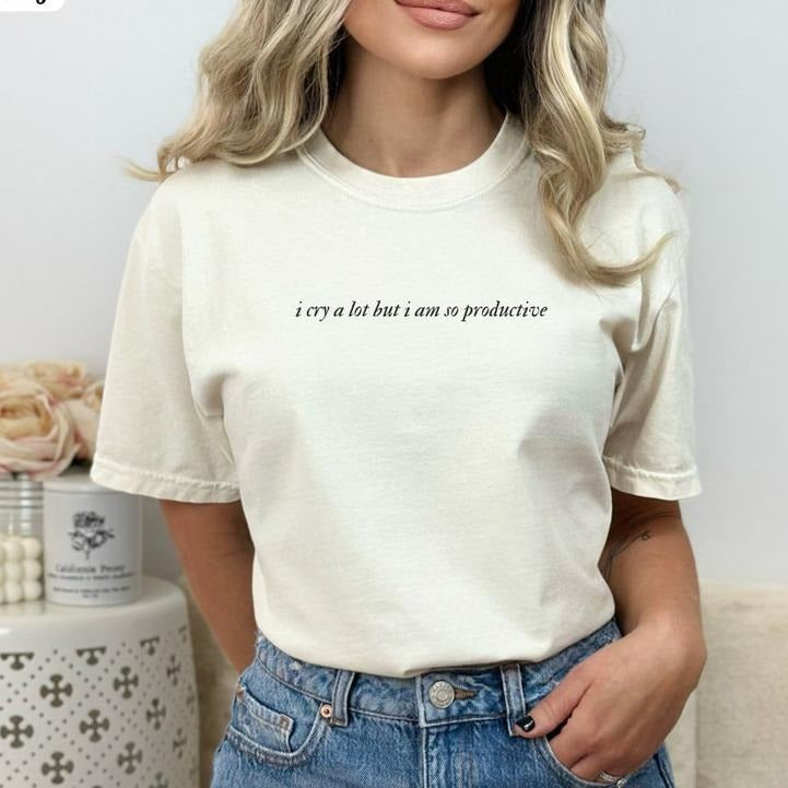 I cry a lot Tshirt, Retro shirt Breathable Casual Comfort Comfortable Hoodie, Sweatshirt | HypeDripTees.com