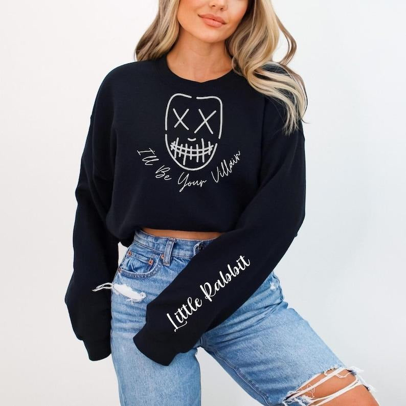 I'll Be Your Villain Bookish Sweatshirt, Cozy Literary Lover Apparel, Bookish Babe Dark Romance Sweatshirt, Mask...