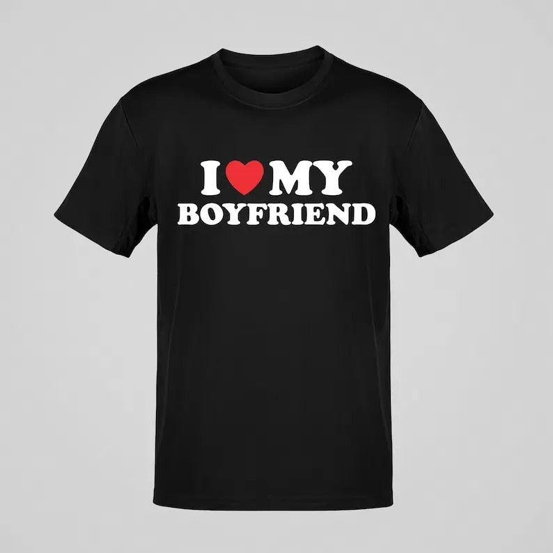 I love boyfriend - I love girlfriend T-shirt - Valentine's Gift Cotton Menswear Hoodie, Sweatshirt | HypeDripTees.com