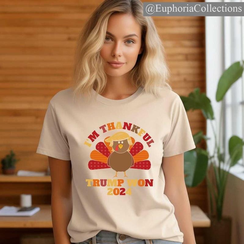 I'm Thankful #Trump Won Shirt, President #Trump T-Shirt, Thanksgiving Tee, Turkey #Trump T Shirt, Election Winners Gift ,...