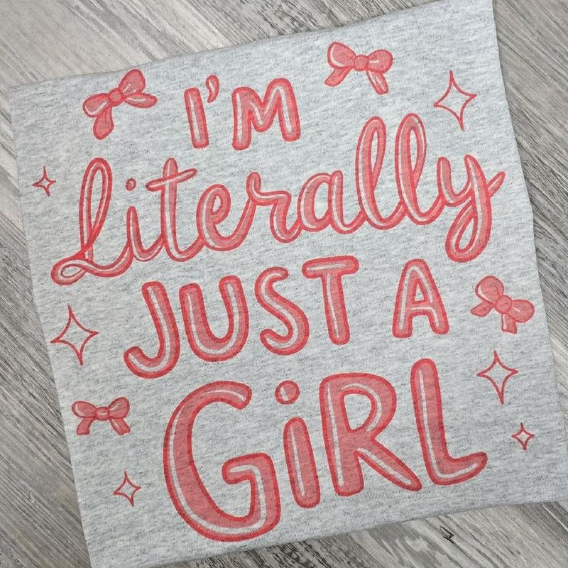 I'm literally just a girl bow Graphic tee or Sweatshirt Hoodie | HypeDripTees.com