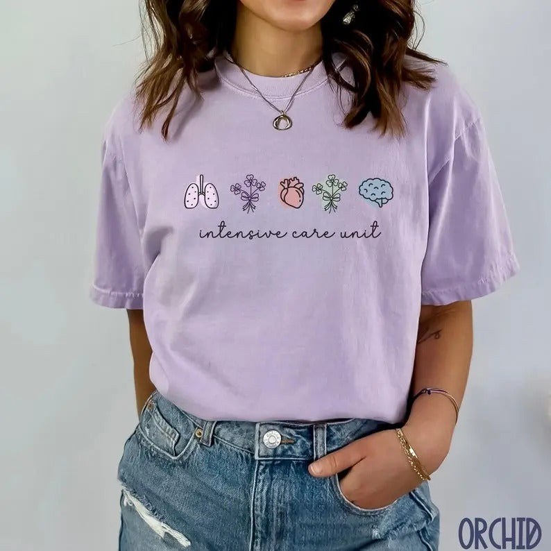 ICU Nurse Comfort Colors Shirt, ICU T-Shirt, Intensive Care Unit T-Shirt, Critical Care ICU Nurse Gift Womenswear Garment...