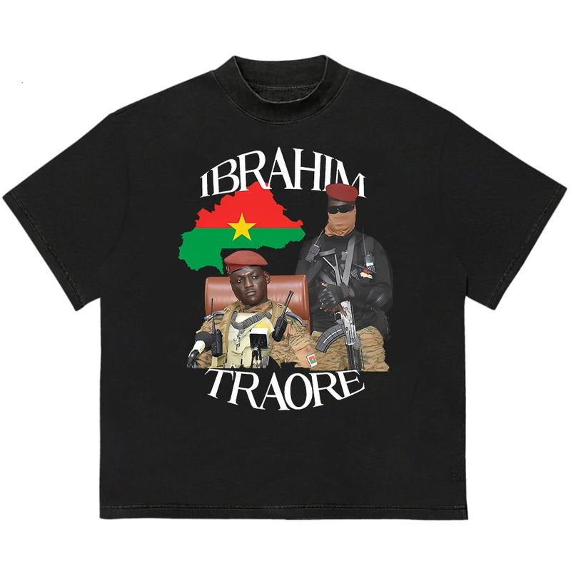 Ibrahim Traore T-Shirt Vintage 90s Graphic Tee Trendy, Viral, and On-Point Hoodie, Sweatshirt | HypeDripTees.com
