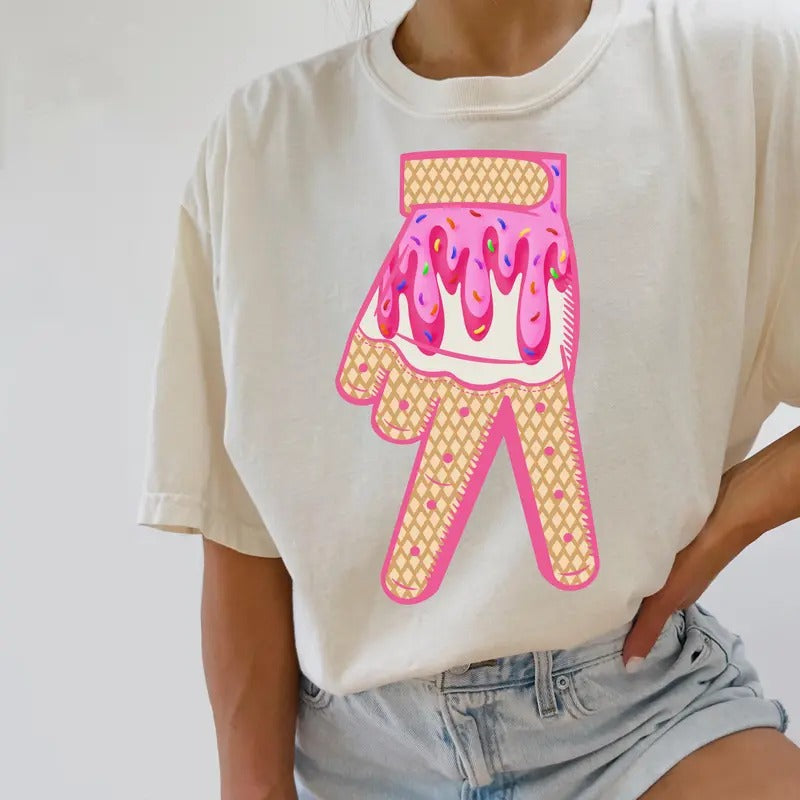 Ice Cream Baseball Batting Glove Drip T-Shirt, Baseball Mom T-Shirt, Mother's Day Gift Hoodie, Sweatshirt | HypeDripTees.com