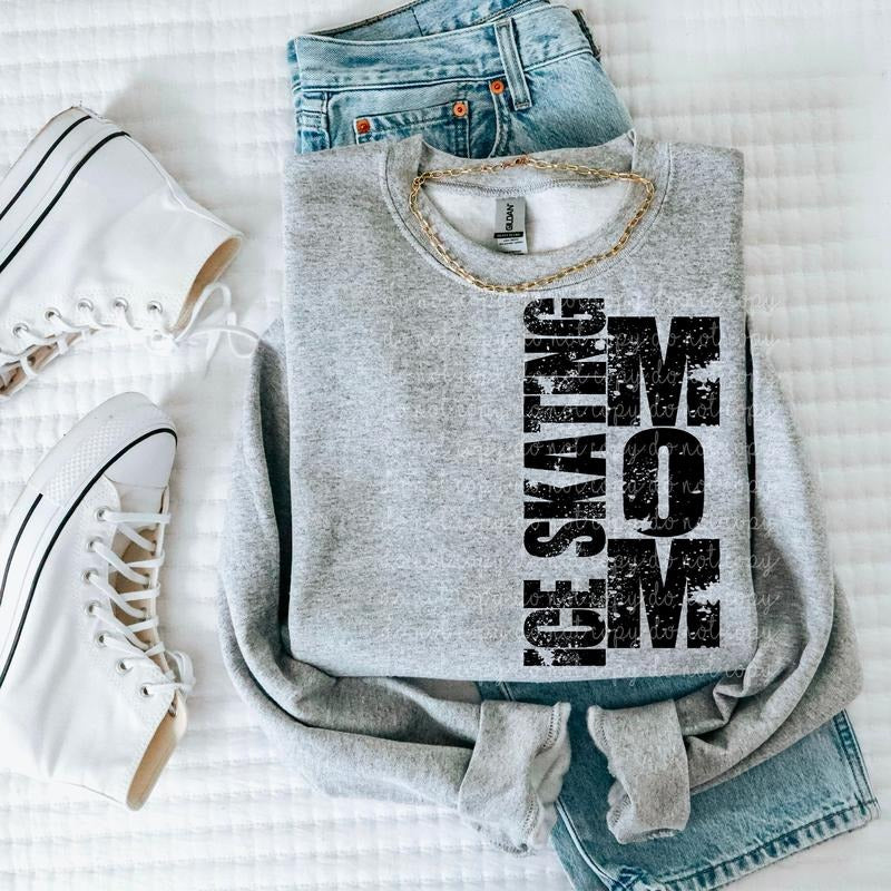 Ice Skating Mom DTF Transfers - THIS IS NOT A SHIRT Hoodie, Sweatshirt | HypeDripTees.com