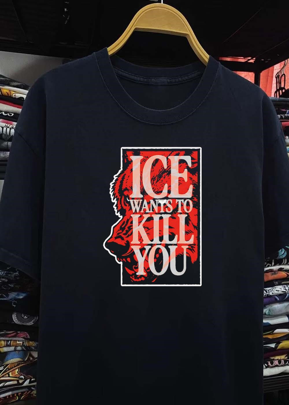 Ice Wants to Kill You Wolf Graphic T-Shirt