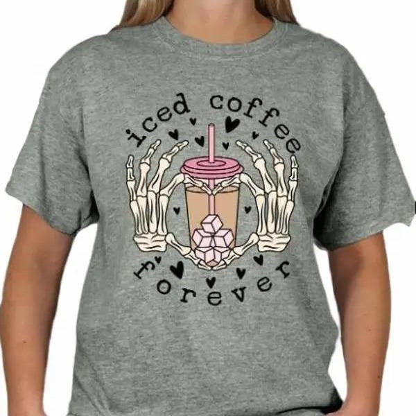 Iced Coffee Forever Comfortable T-shirt Casual Hoodie, Sweatshirt | HypeDripTees.com