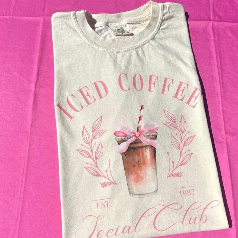 Iced Coffee Social Club LONG SLEEVE Comfort Colors T-Shirt Hoodie, Sweatshirt | HypeDripTees.com