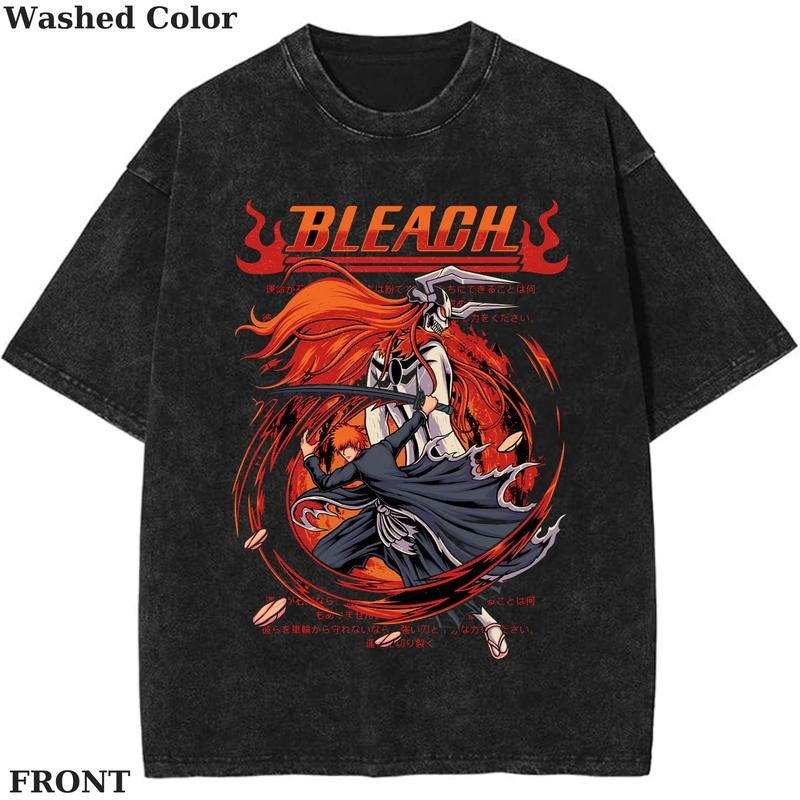 Ichigo Kurosaki Sosuke Acid Aizen Vintage Graphic Tee, Anime Bleach Shirt, vintage clothing, Womenswear Cotton Top...