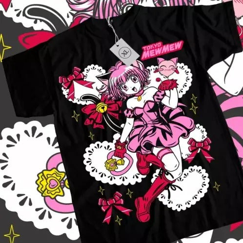 Ichigo Momomiya T-Shirt Tokyo Mew Mew Magical Girl Harajuku Anime Shirt All Size Hoodie, Sweatshirt | HypeDripTees.com