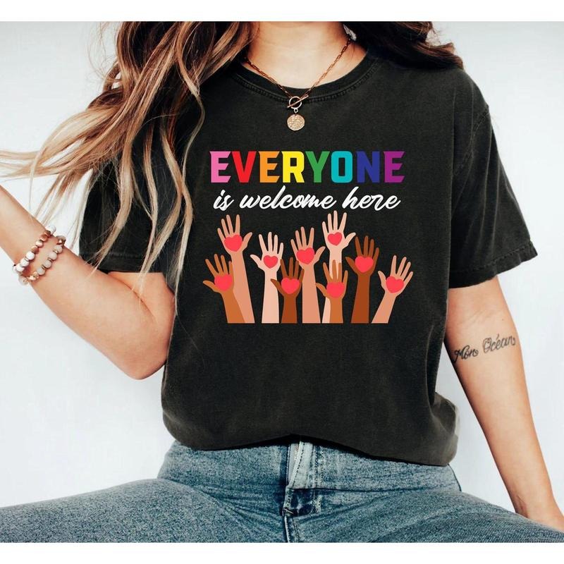 Idaho Teacher Crewneck Shirt, Idaho Teacher Sweatshirt, Everyone is Welcome Here Shirt, Inclusion Equality Resist Shirt,...