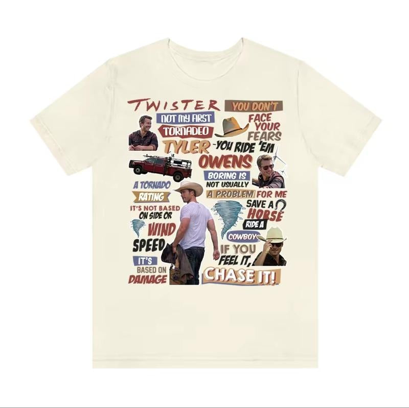 If You Feel It Chase It Tyler Owens Twisters Glen Powell Movie Crewneck Tshirt Lightweight Cotton Womenswear Hoodie,...