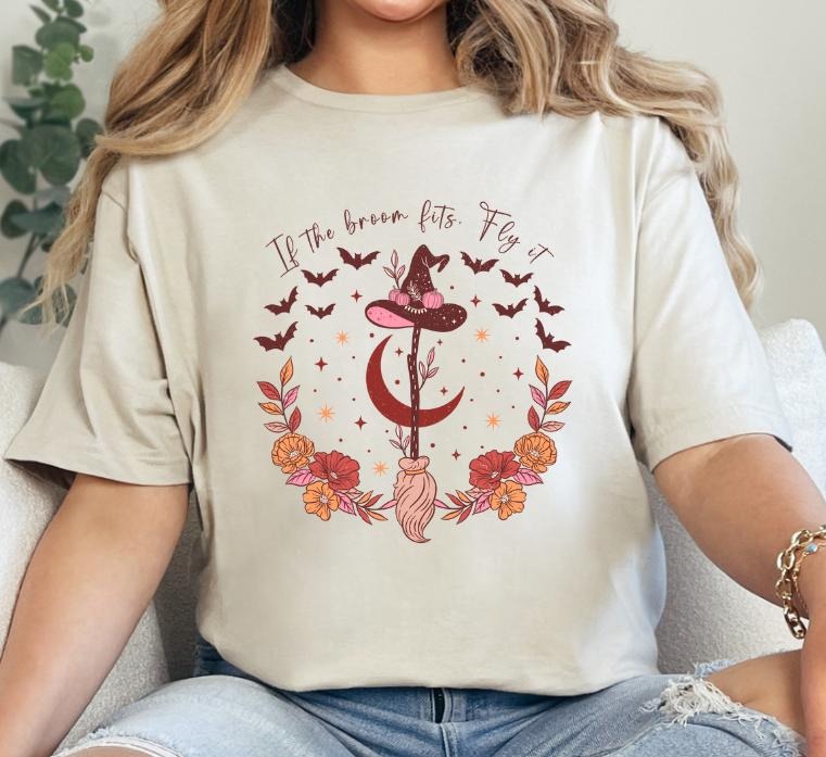 If the Broom Fits, Fly it Halloween T-shirt Hoodie, Sweatshirt | HypeDripTees.com