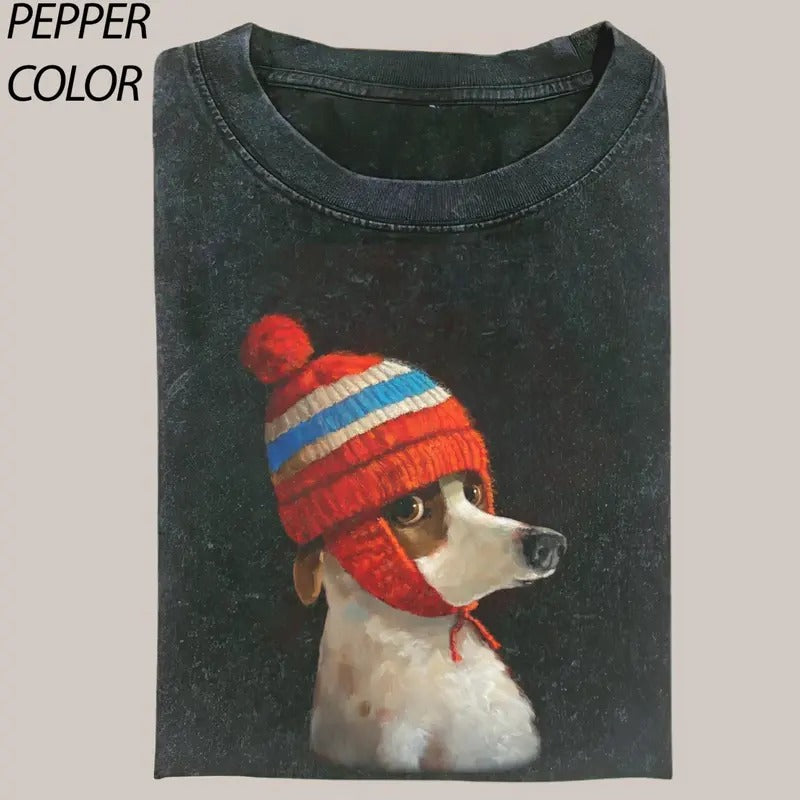Illustrator Alison Friend The Humor Style Animal Oil Painting Unisex T-shirt , Funny Dog Cute lovers Tee, graphic, meme...