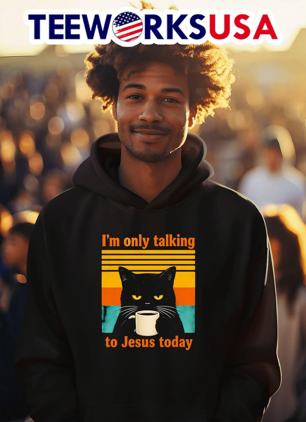 I’m Only Talking To Jesus Today Black Cat Shirt