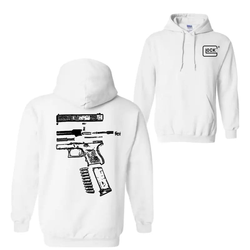 In Glock We Trust: Men's Wear Tee, Featuring Black and White Designs for Both Hoodies Sweatshirt T-Shirt | HypeDripTees.com