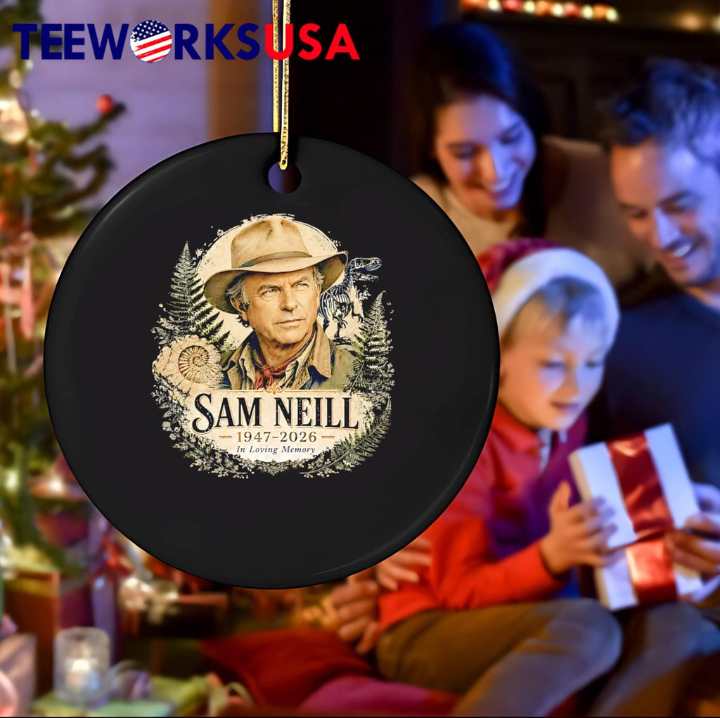 In Loving Memory Sam Neill 1947-2026 Jurassic Fossil Dinosaur Tribute T-Shirt