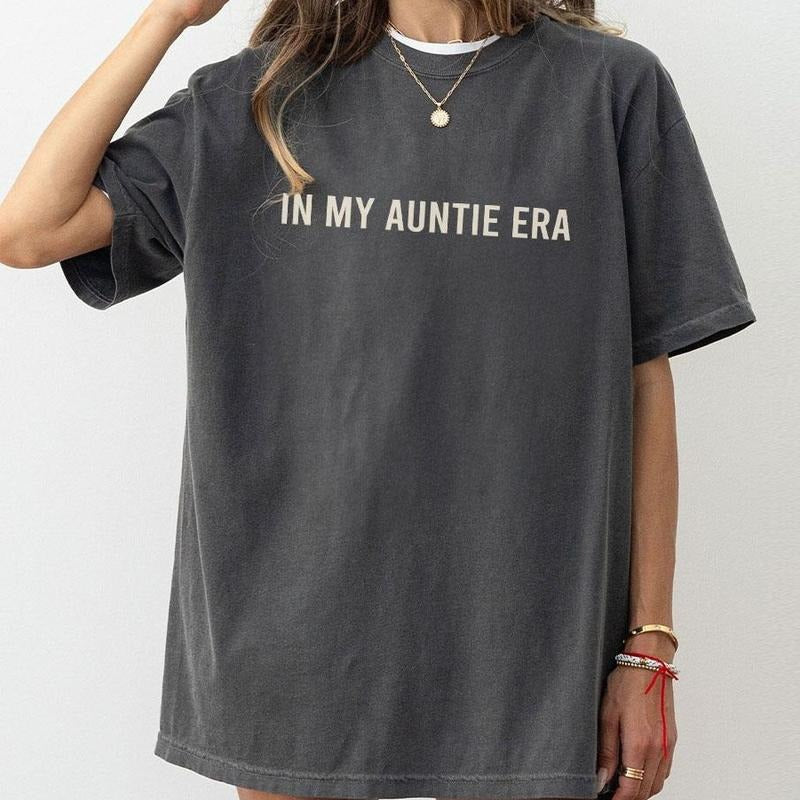 In My Auntie Era Shirt, Aunt Comfort Shirt, Aunt Era Shirt, Funny Auntie Gift, Retro Aunt Shirt, Promoted To Aunt,...