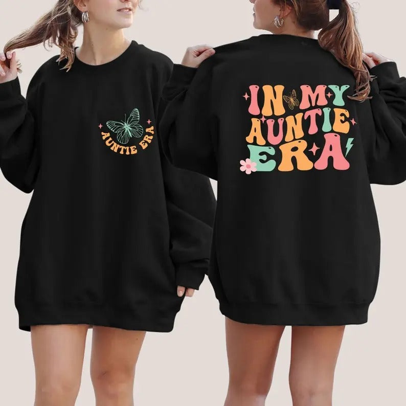 In My Auntie Era Sweatshirt, Cute Auntie Sweater, Aunt Birthday Gift, Cool Aunt Sweatshirt, New Aunt Gifts,Aunt Gift