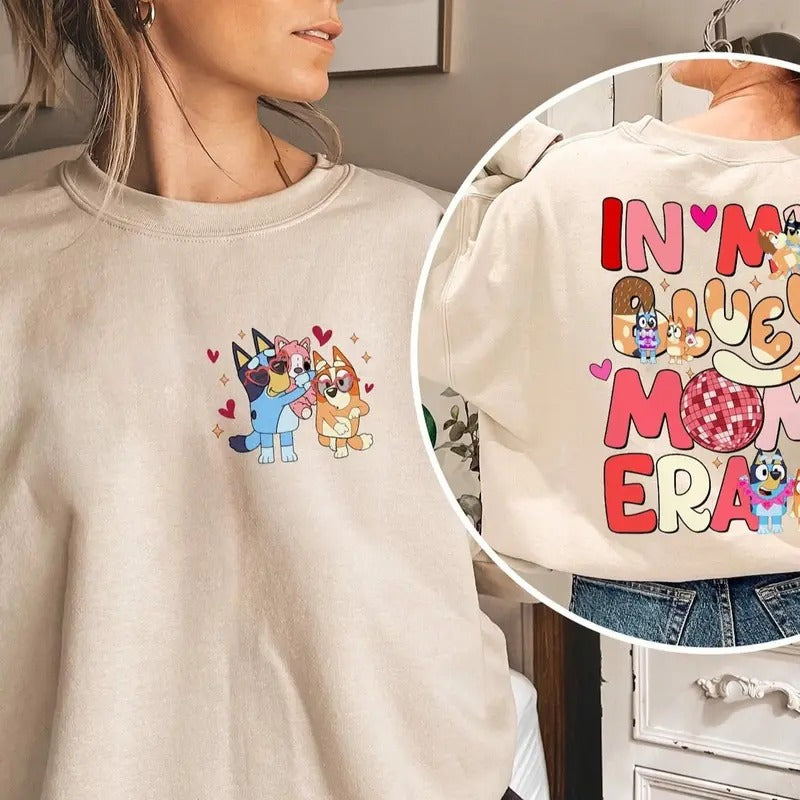 In My Bluey Mom Era Sweatshirt, Bluey Mom Sweatshirt, Valentine Gift For Mom, Bluey Mother's Day Shirt, Bluey and Bingo...