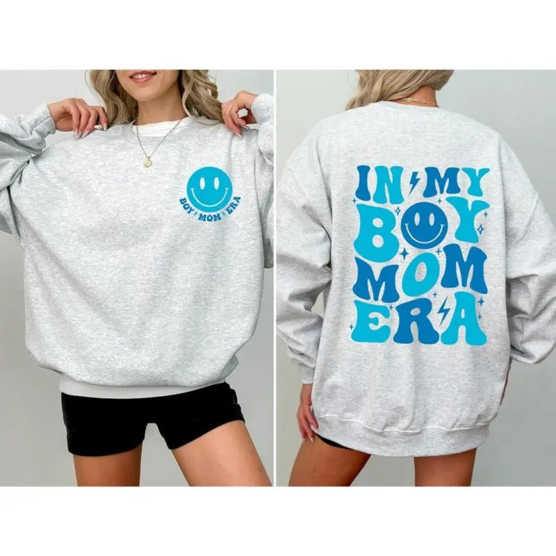 In My Boy Mom Era Sweatshirt Boy Mama Tshirt Boy Mom Club Boy Mom Tshirt New Mom Gift Gender Reveal Expecting Mom Gift...