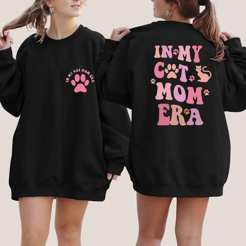In My Cat Mom Era Sweatshirt, Cat Mom Era Sweater, Cat Mom Hoodie, Cat Mama Crewneck, Cat Mom Birthday Gift, Cat Lover...