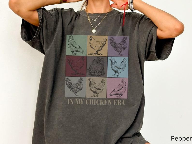 In My Chicken Era Tshirt, Chicken Lover Shirt, Funny Chicken Mom Gift, Farm Tshirt, Chicken Girl Tee, Farm Animal...