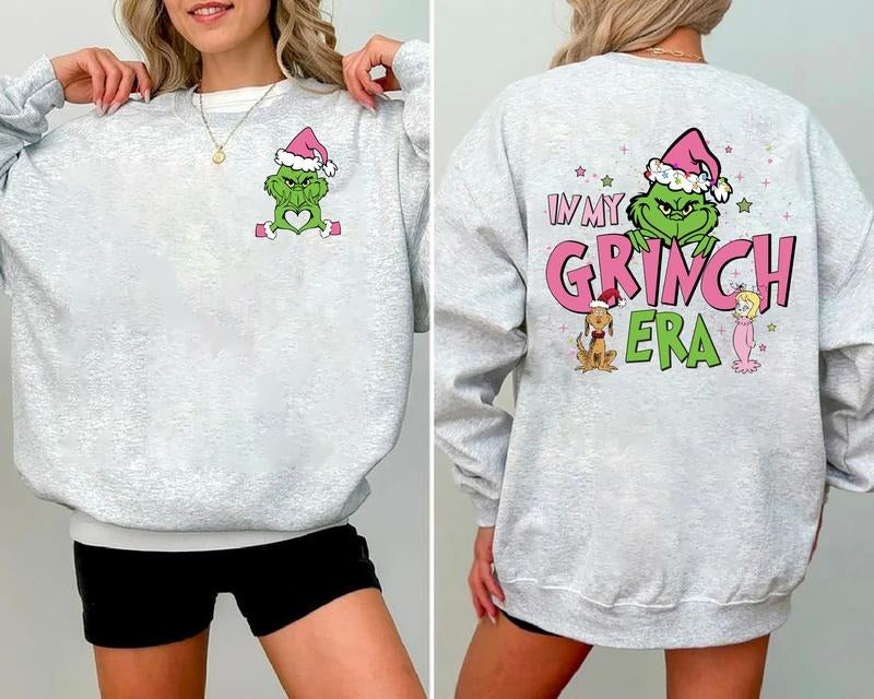 In My Grinch Era Sweatshirt, Vintage Grinch 2 Sided Shirt, Grinchmas Crewneck, Grinch Christmas Sweatshirt, Merry...