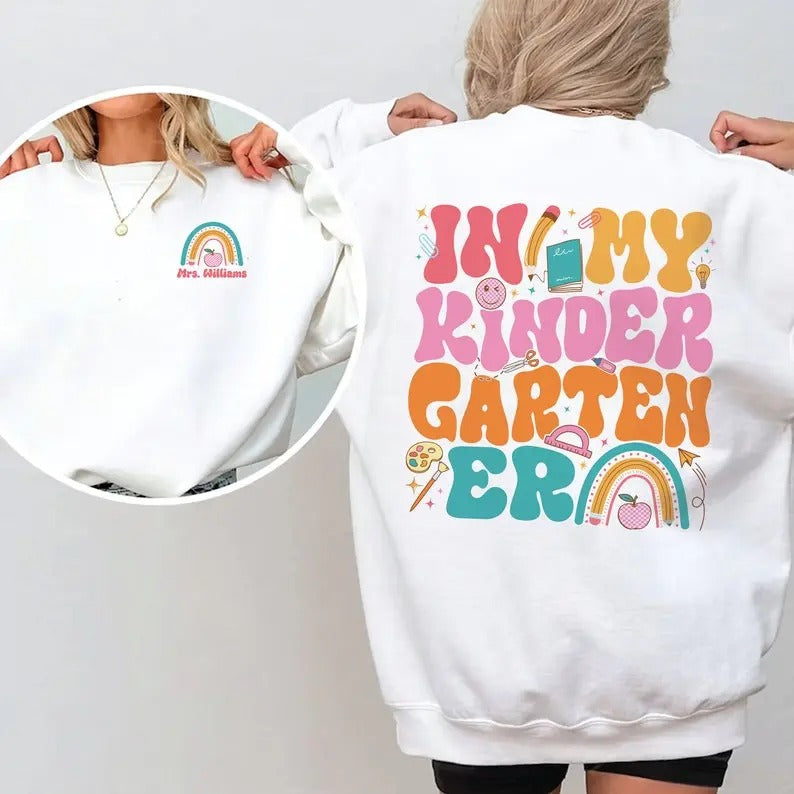 In My Kindergarten Era Sweatshirt, Kindergarten Teacher Sweatshirt, Kindergarten Back To School, Kindergarten Gift,...