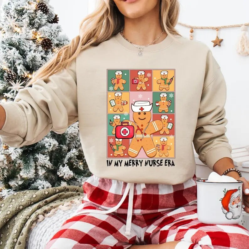 In My Merry Nurse Era Shirt, Funny Santa Nurse Shirt, ICU ER Rn Nurse Tee, Christmas Nurse Life, Nurse Shirt, Unisex...