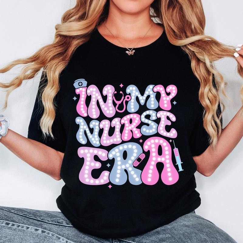 In My Nurse Era T-Shirt, Nurse Life T-Shirt, ICU Nurse T-Shirt, Gift For Mom Hoodie, Sweatshirt | HypeDripTees.com