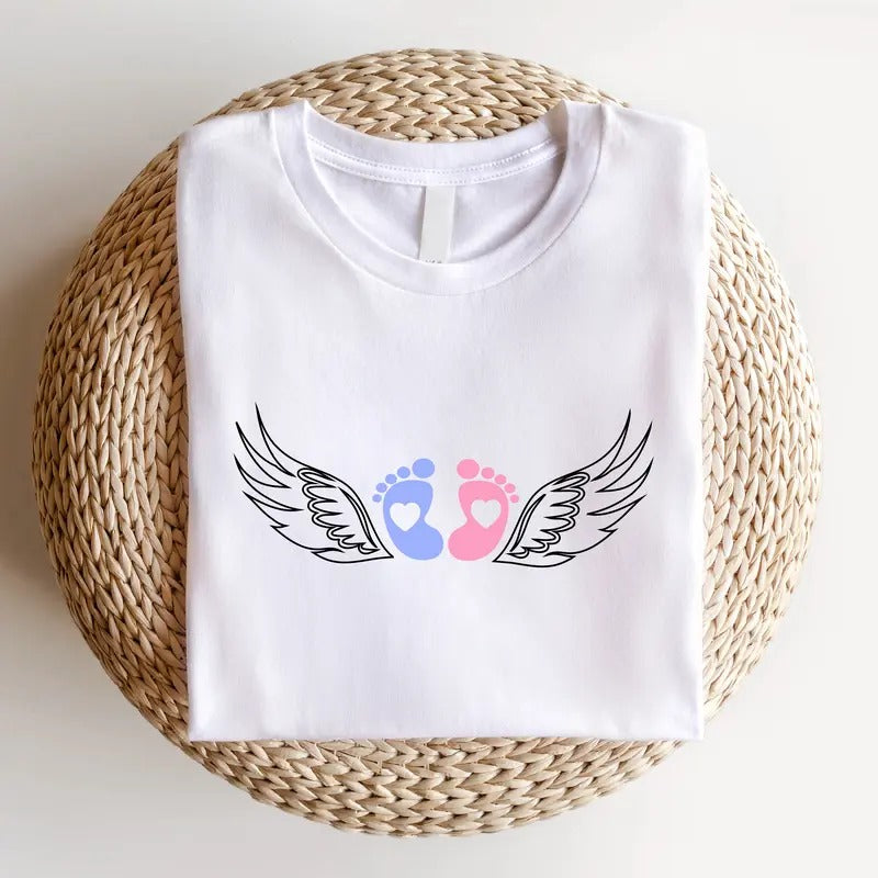 Infant Loss Awareness Shirt, Baby Loss Support T-shirt, Pregnancy Loss Shirt, Miscarriage Short Sleeve For Mom, Baby Foot...