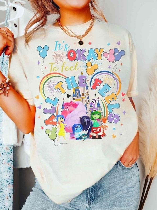 Inside Out 2 It's Okay To Feel All The Feels Balloons T-shirt, Castle Anxiety Envy Ennui Fear Joy Tee Hoodie, Sweatshirt