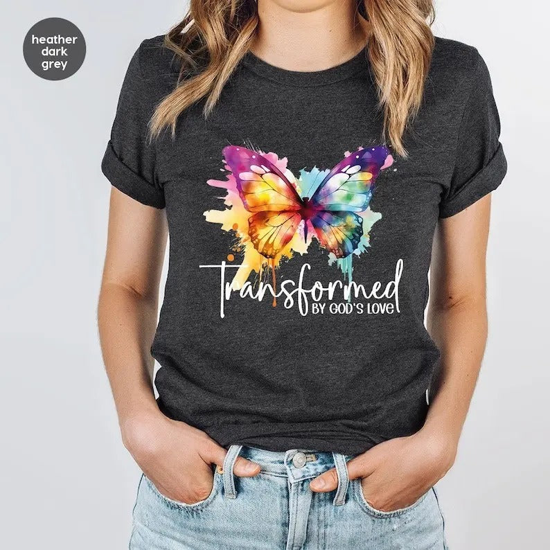 Inspirational T-Shirt, Chris.tian Gifts, Butterfly Tshirt Hoodie, Sweatshirt | HypeDripTees.com