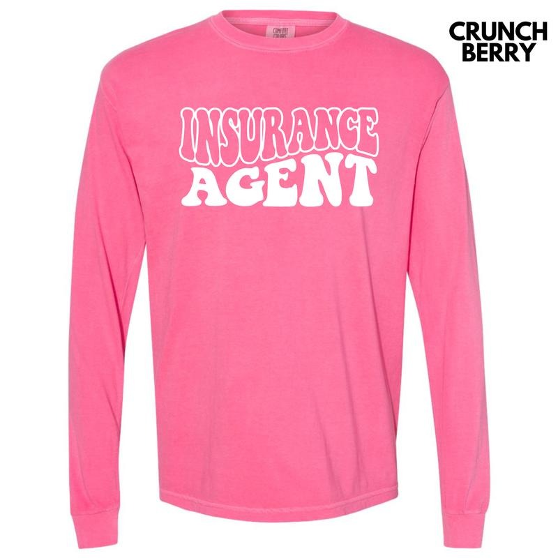 Insurance Agent Bubble Letter Long Sleeve Comfort Colors T-Shirt 'NLB' Hoodie, Sweatshirt | HypeDripTees.com