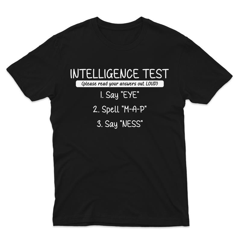 Intelligence Test Say Eye Spell Map Say Ness Funny T-Shirt Hoodie, Sweatshirt | HypeDripTees.com