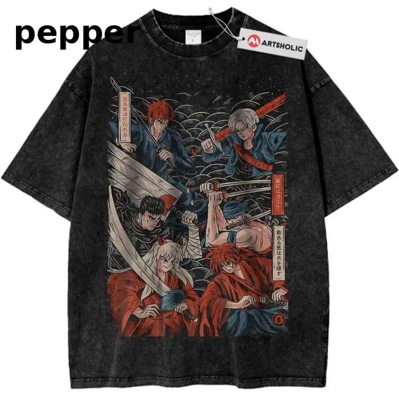 Inuyasha Shirt, Guts Shirt, Zoro Shirt, Ichigo Shirt, Trunks Shirt, Kenshin Himura Shirt, Anime Shirt, Vintage Tee...