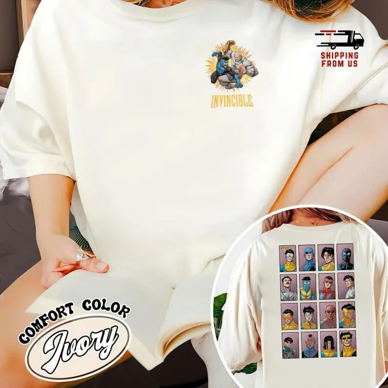 Invincible vs Conquest T-Shirt, Comfort Color Conquest Shirt, Invincible Mark Superhero Unisex Tee, Comic Book Fan Gift...