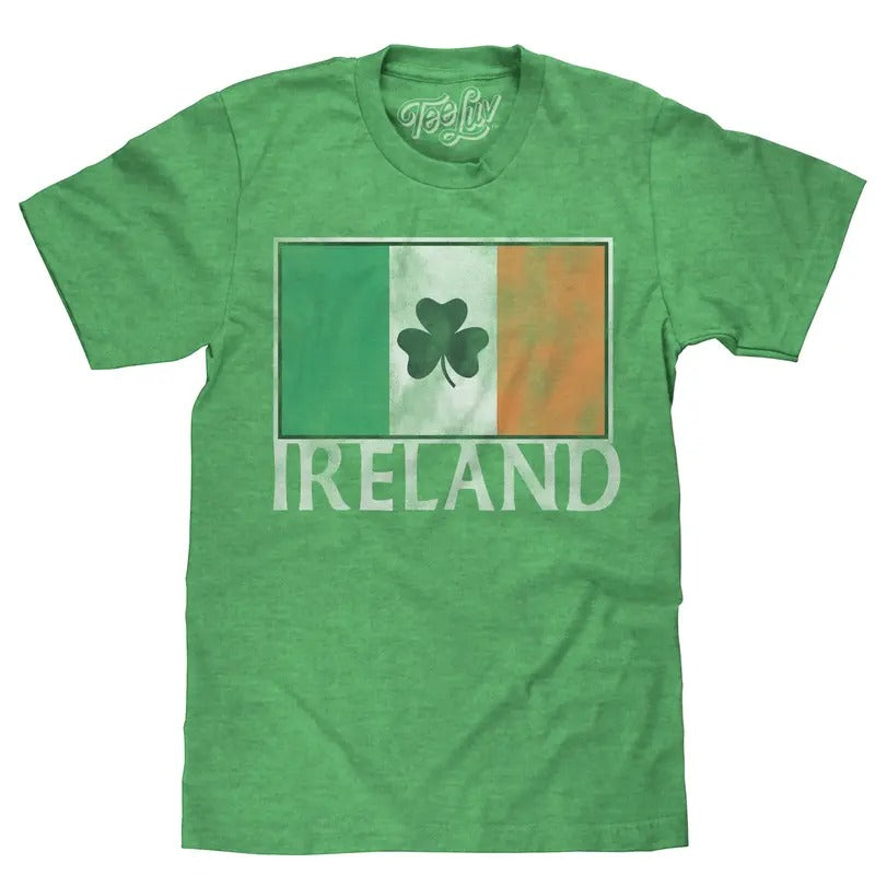 Ireland Flag with Shamrock T-Shirt - Green Hoodie, Sweatshirt | HypeDripTees.com